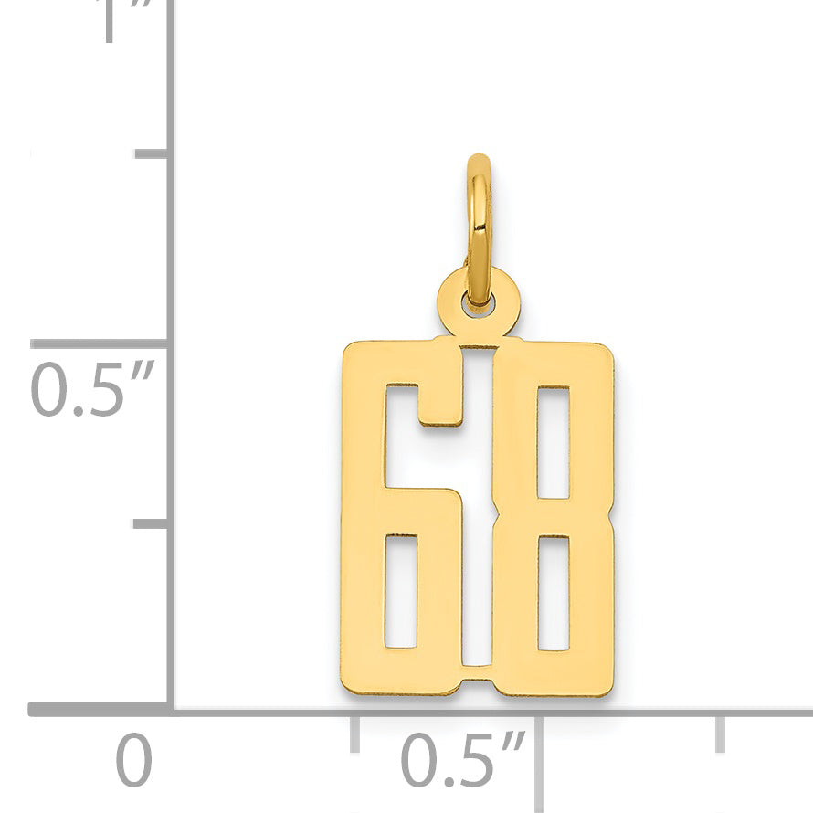 14K Gold Polished Elongated Charm with Laser-Cut Detailing Small