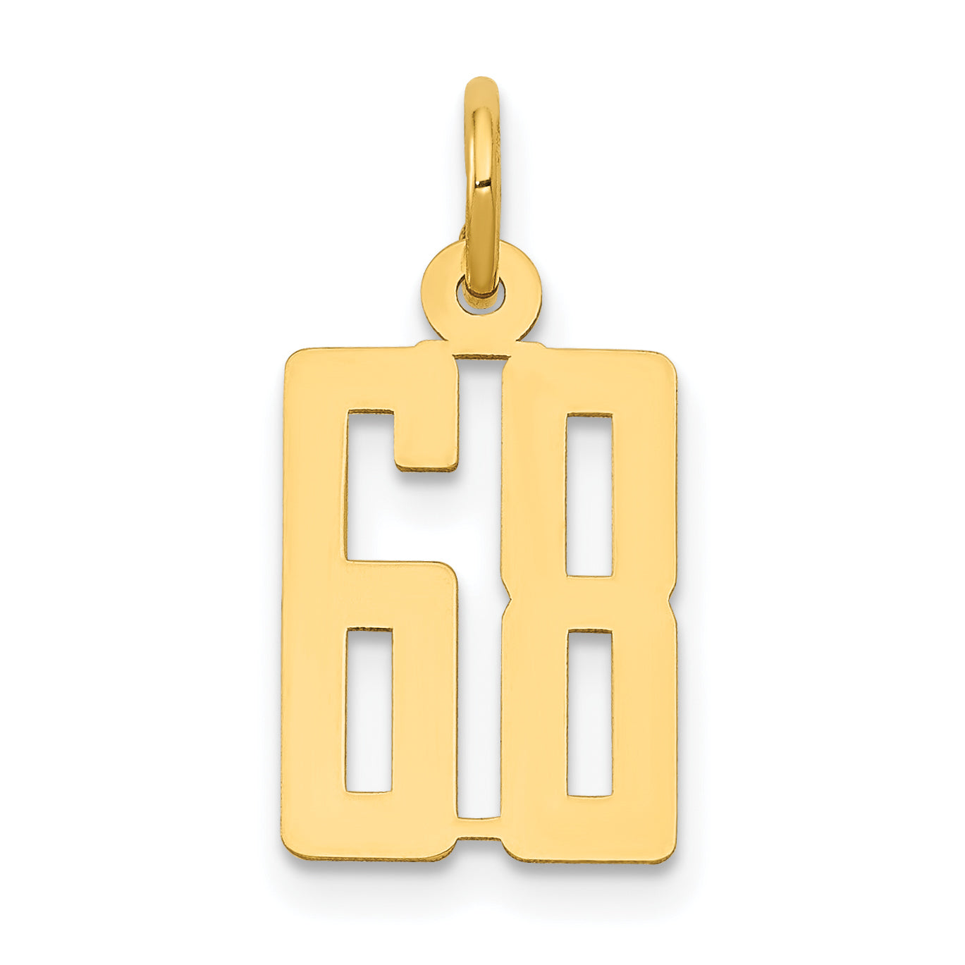 14k Small Elongated Number 68 Charm