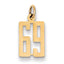 14k Small Elongated Number 69 Charm