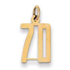 14k Small Elongated Number 70 Charm