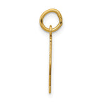 14K Gold Polished Elongated Charm with Laser Cut Design Small, Elegant