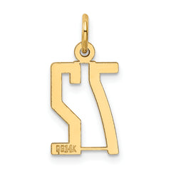 14K Gold Polished Elongated Charm with Laser Cut Design Small, Elegant