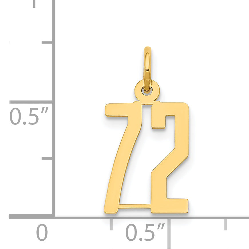 14K Gold Polished Elongated Charm with Laser Cut Design Small, Elegant