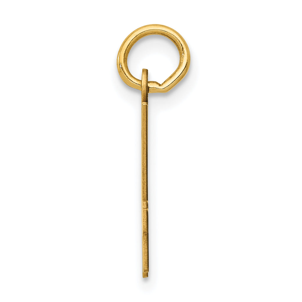 14K Gold Polished Elongated 74 Charm Small and Elegant