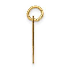 14K Gold Polished Elongated 74 Charm Small and Elegant