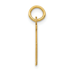 14K Gold Polished Small Elongated 75 Charm  Elegant Laser-Cut Design