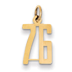 14k Small Elongated Number 76 Charm