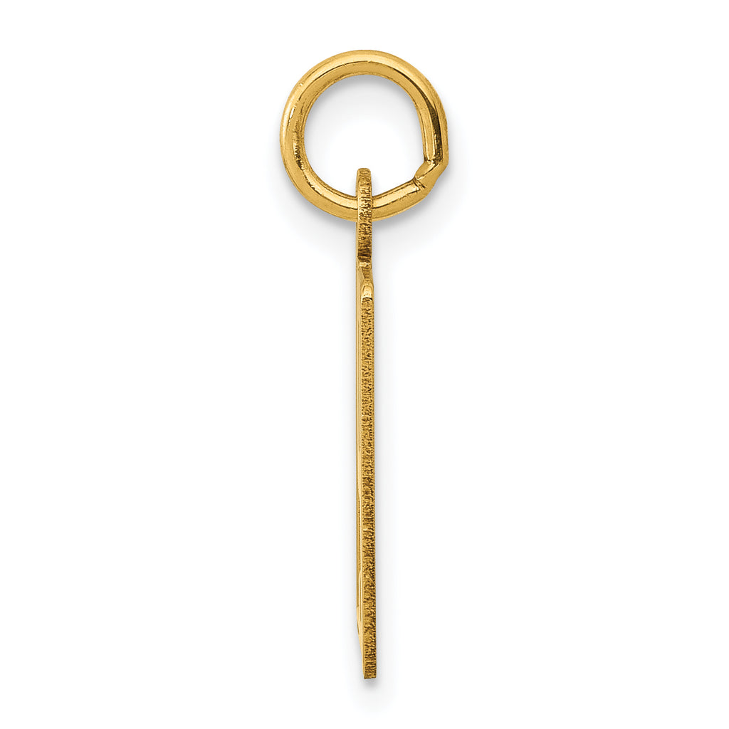 14K Gold Polished Small Elongated 79 Charm  Laser Cut Elegant Design