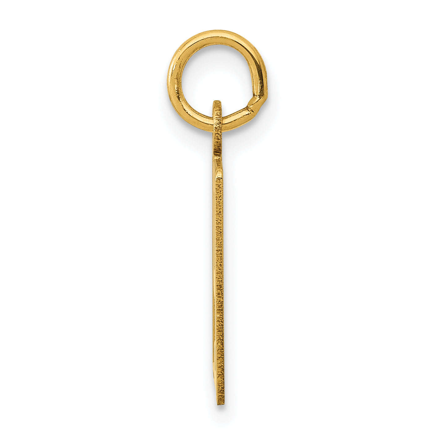 14K Gold Polished Small Elongated 79 Charm  Laser Cut Elegant Design
