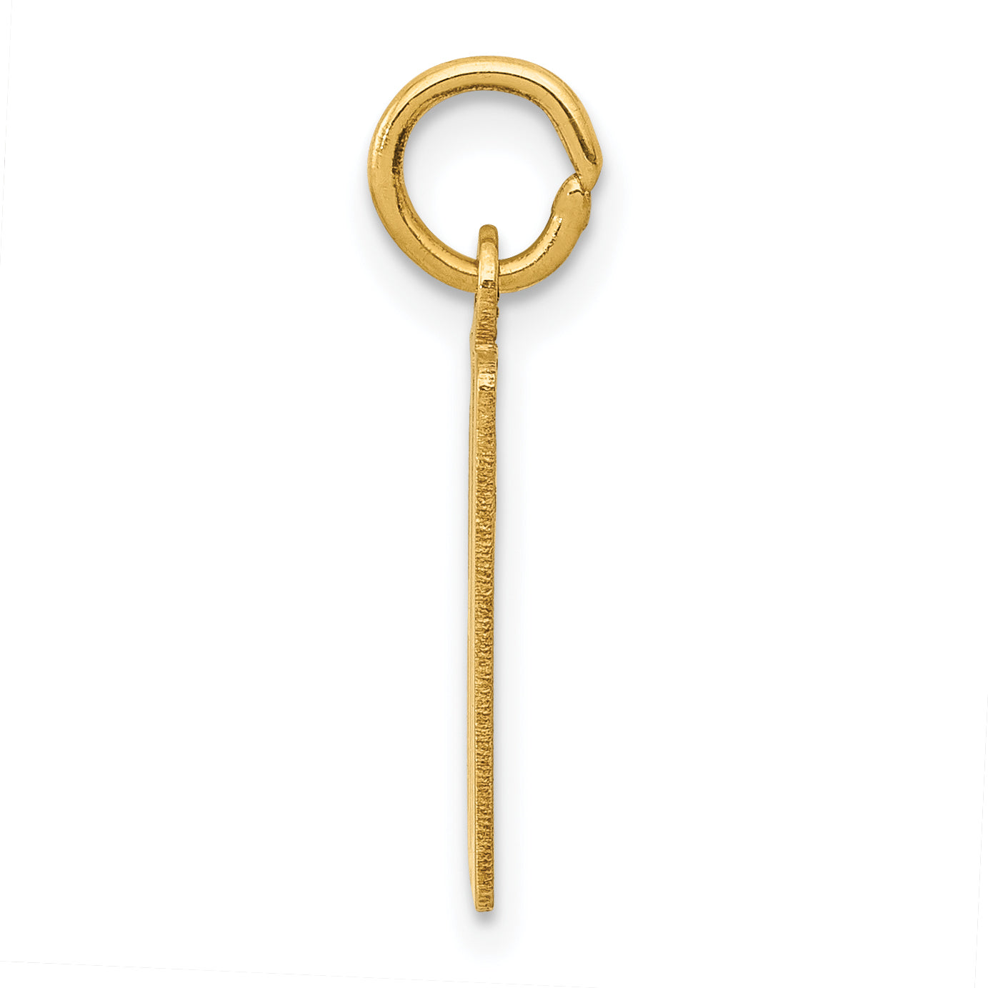 14K Gold Polished Elongated Charm  Small, Laser Cut Design Secondary image