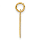 14K Gold Polished Elongated Charm  Small, Laser Cut Design