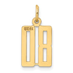 14K Gold Polished Elongated Charm  Small, Laser Cut Design