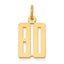14k Small Elongated Number 80 Charm