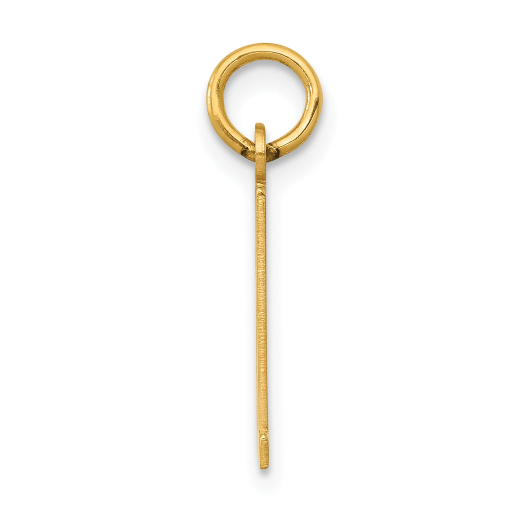 14K Gold Polished Elongated 81 Charm Small, Laser-Cut Elegance
