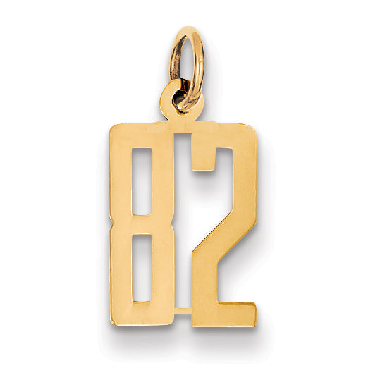 14k Small Elongated Number 82 Charm