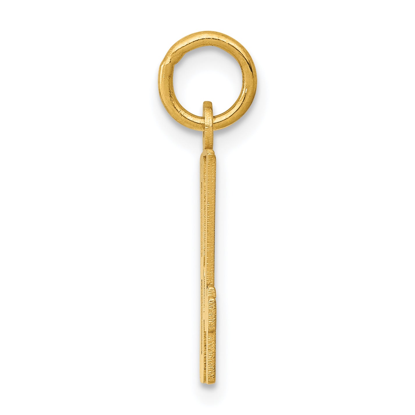 14K Gold Small Polished Elongated Charm Laser Cut Yellow Gold Secondary image