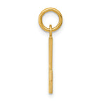 14K Gold Small Polished Elongated Charm Laser Cut Yellow Gold