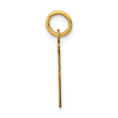 14K Gold Polished Elongated 85 Charm  Elegant Themed Jewelry Piece