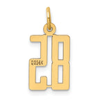 14K Gold Polished Elongated 85 Charm  Elegant Themed Jewelry Piece