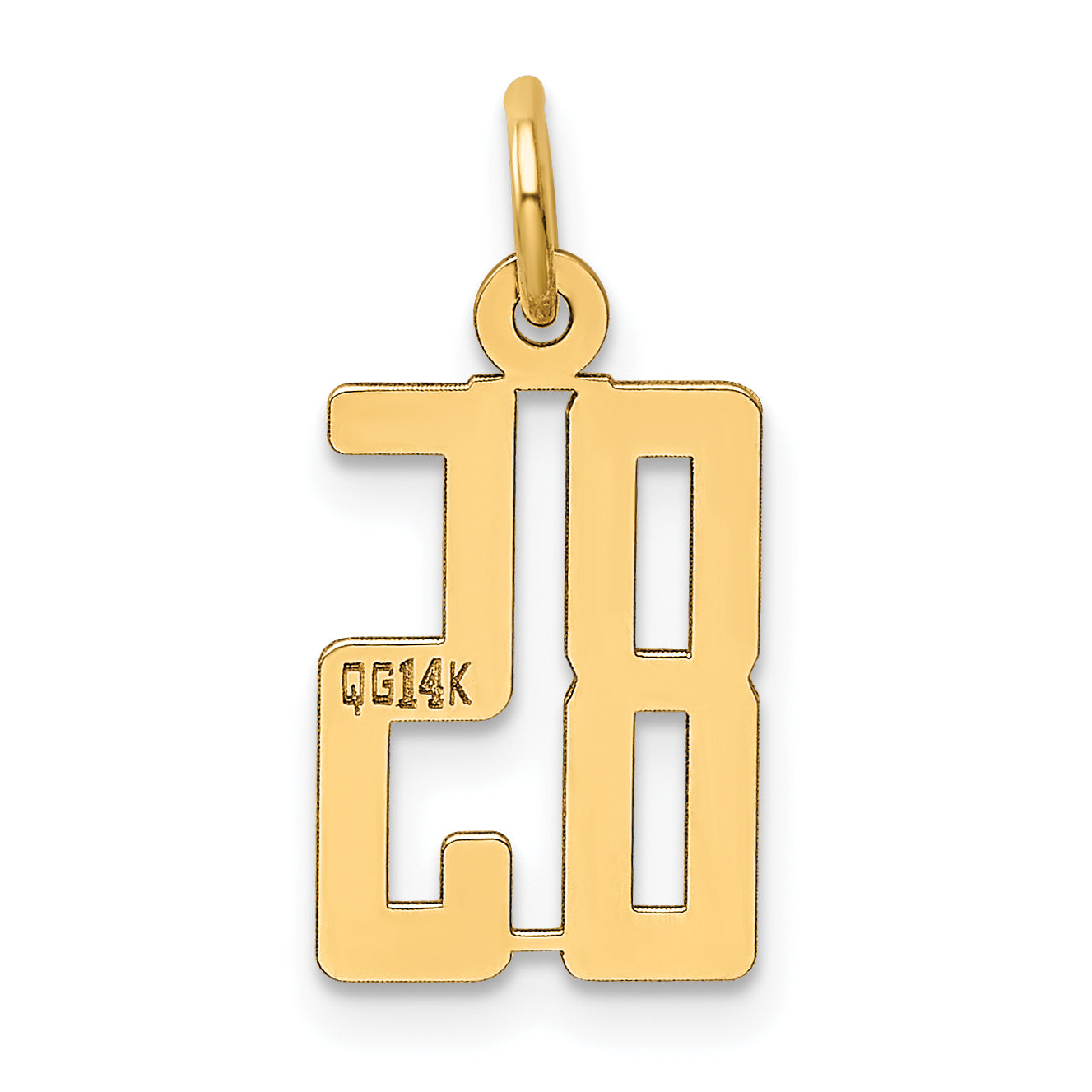 14K Gold Polished Elongated 85 Charm  Elegant Themed Jewelry Piece