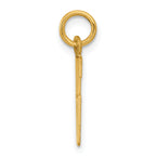 14K Gold Polished Elongated 86 Charm  Laser Cut Elegant Design