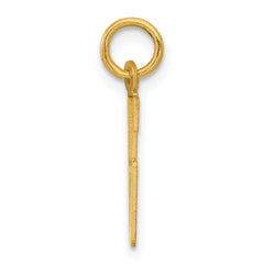 14K Gold Polished Elongated 86 Charm  Laser Cut Elegant Design