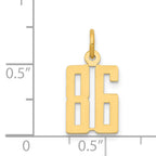 14K Gold Polished Elongated 86 Charm  Laser Cut Elegant Design