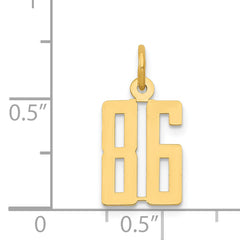 14K Gold Polished Elongated 86 Charm  Laser Cut Elegant Design