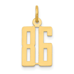 14k Small Elongated Number 86 Charm
