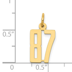 14K Gold Polished Elongated Charm, Laser Cut Small Design