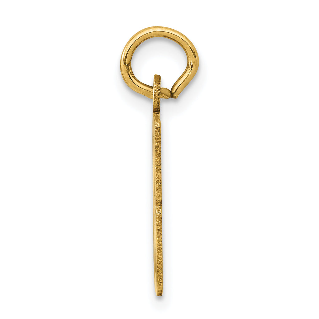 14K Gold Polished Elongated 88 Charm  Small, Laser Cut Design