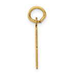 14K Gold Polished Elongated 88 Charm  Small, Laser Cut Design