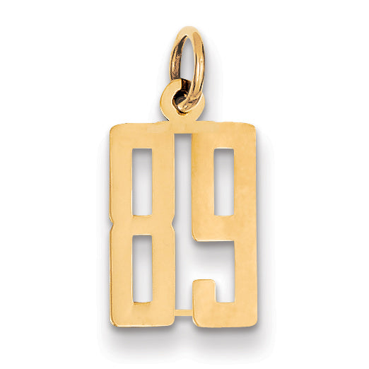14k Small Elongated Number 89 Charm