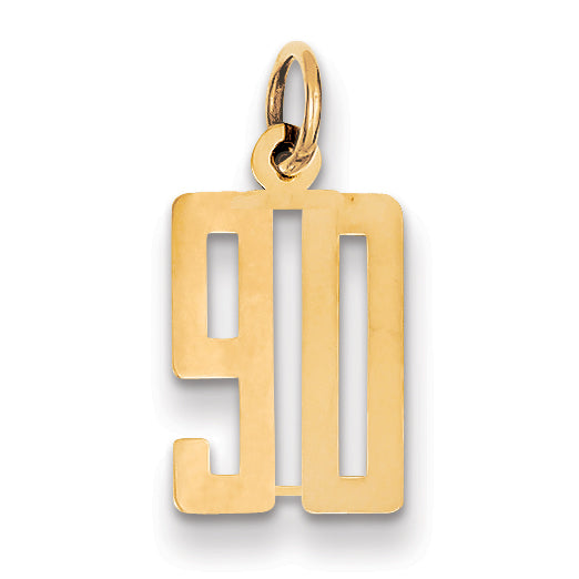 14k Small Elongated Number 90 Charm