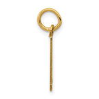 14K Gold Polished Elongated 91 Charm Small and Elegant Design
