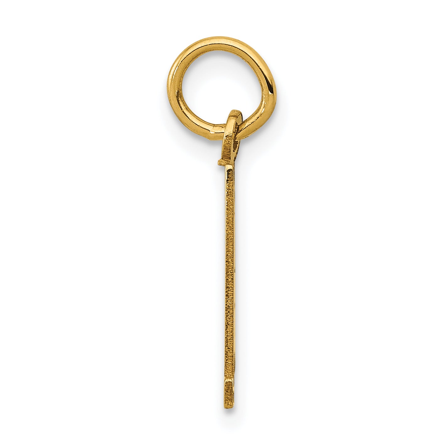 14K Gold Polished Elongated 91 Charm Small and Elegant Design