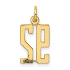 14K Yellow Gold Polished Elongated Charm  Small, Laser Cut Design