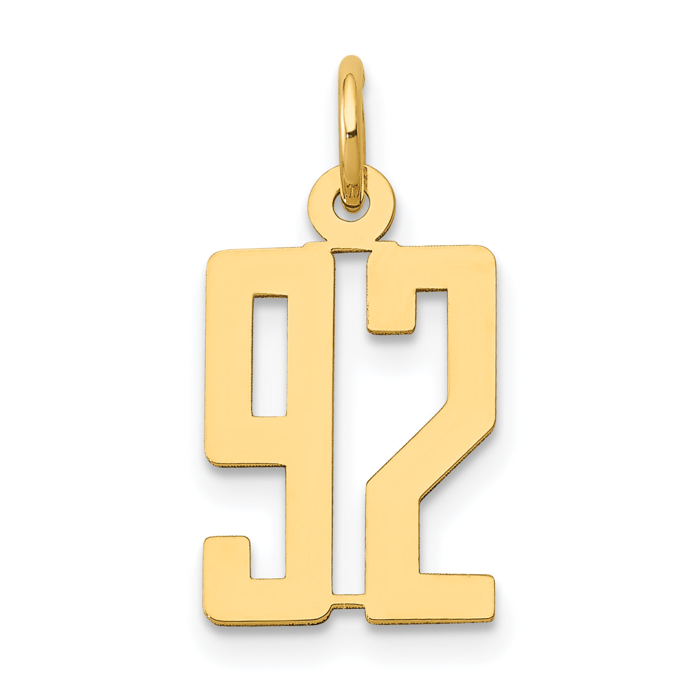 14k Small Elongated Number 92 Charm Main image