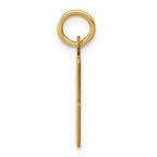 14K Gold Polished Elongated 93 Charm Small, Laser Cut