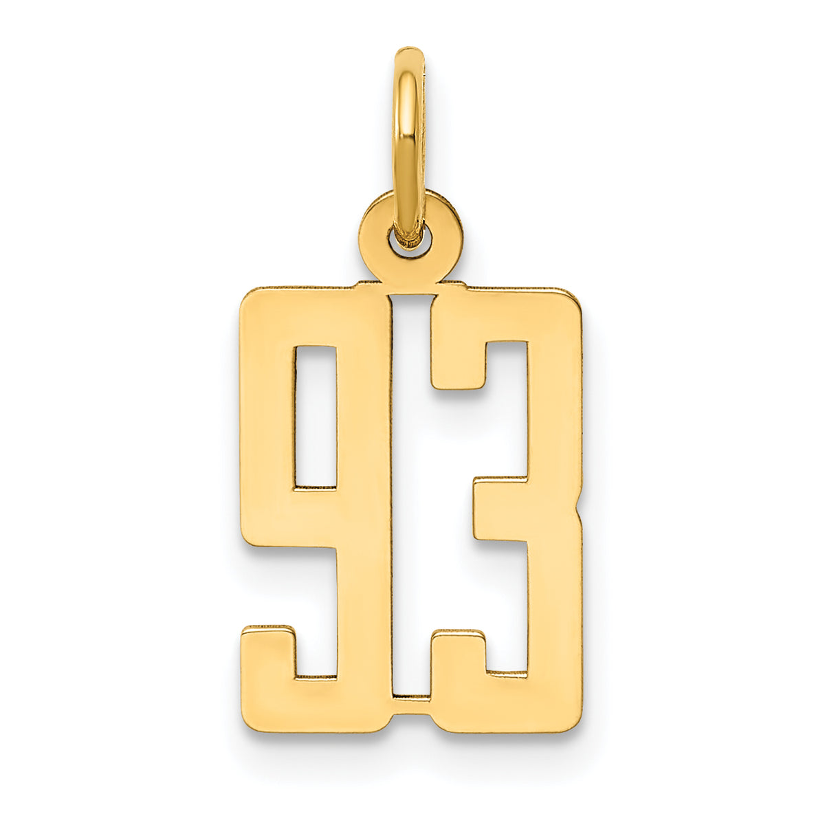 14k Small Elongated Number 93 Charm