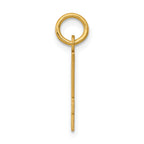 14K Gold Polished Small Elongated Charm Laser-Cut Modern Design