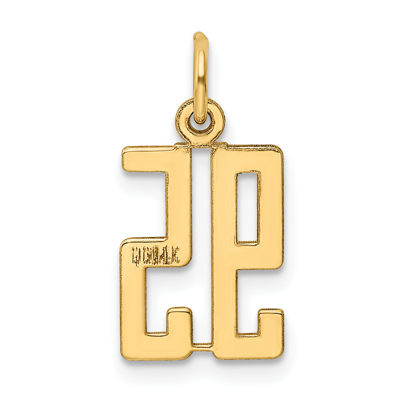 14K Yellow Gold Polished Charm with Laser Cut Design Small