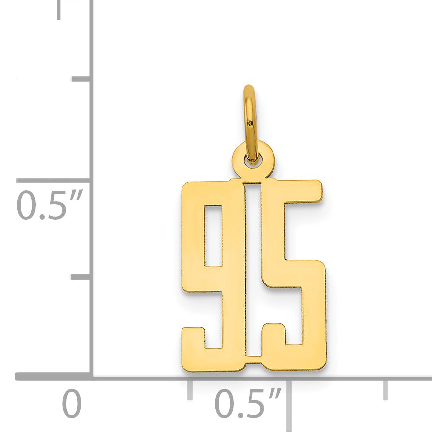 14K Yellow Gold Polished Charm with Laser Cut Design Small