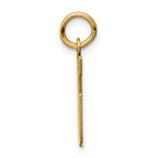 14K Gold Small Polished Elongated Charm with Laser Cut Design