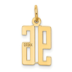 14K Gold Small Polished Elongated Charm with Laser Cut Design