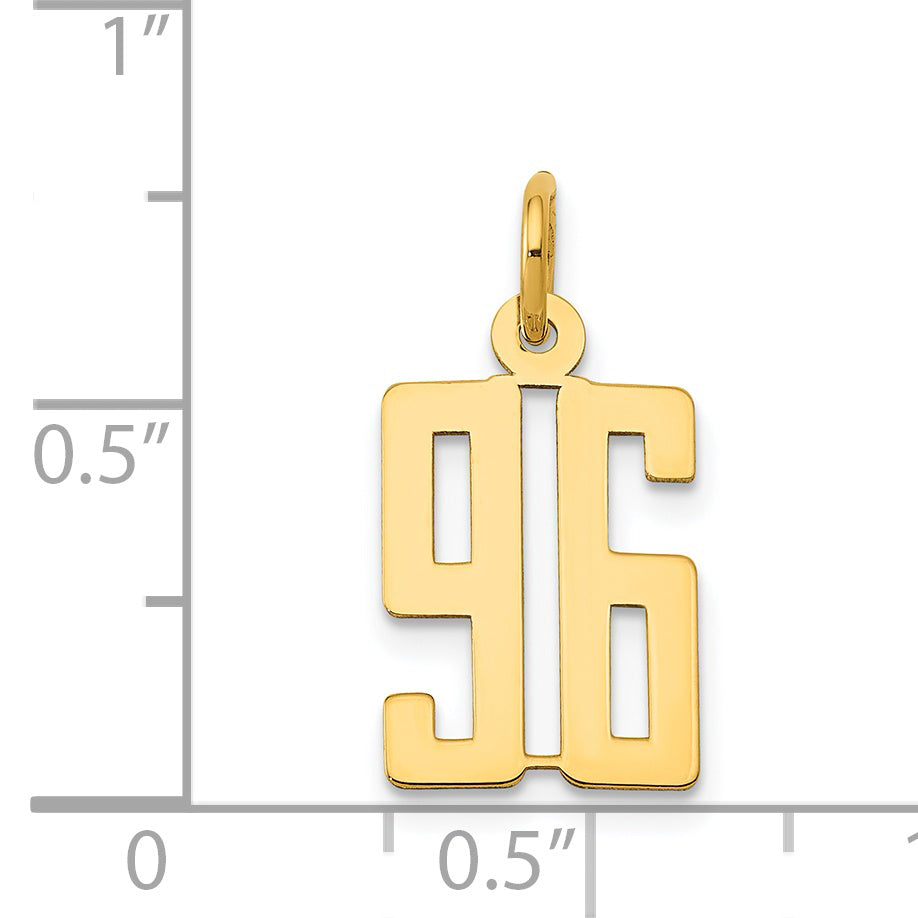 14K Gold Small Polished Elongated Charm with Laser Cut Design