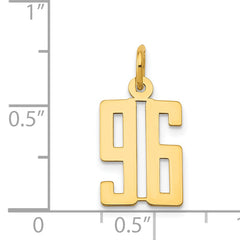 14K Gold Small Polished Elongated Charm with Laser Cut Design