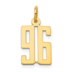 14k Small Elongated Number 96 Charm