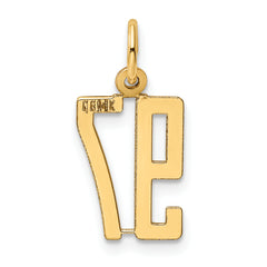 14K Gold Polished Laser-Cut Small Elongated 97 Charm