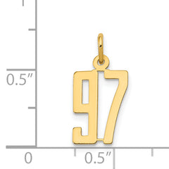 14K Gold Polished Laser-Cut Small Elongated 97 Charm